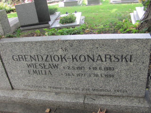 Emilia Grendziok Konarska 1922 Bielsko-Biała ewangelickie - Grobonet - Wyszukiwarka osób pochowanych