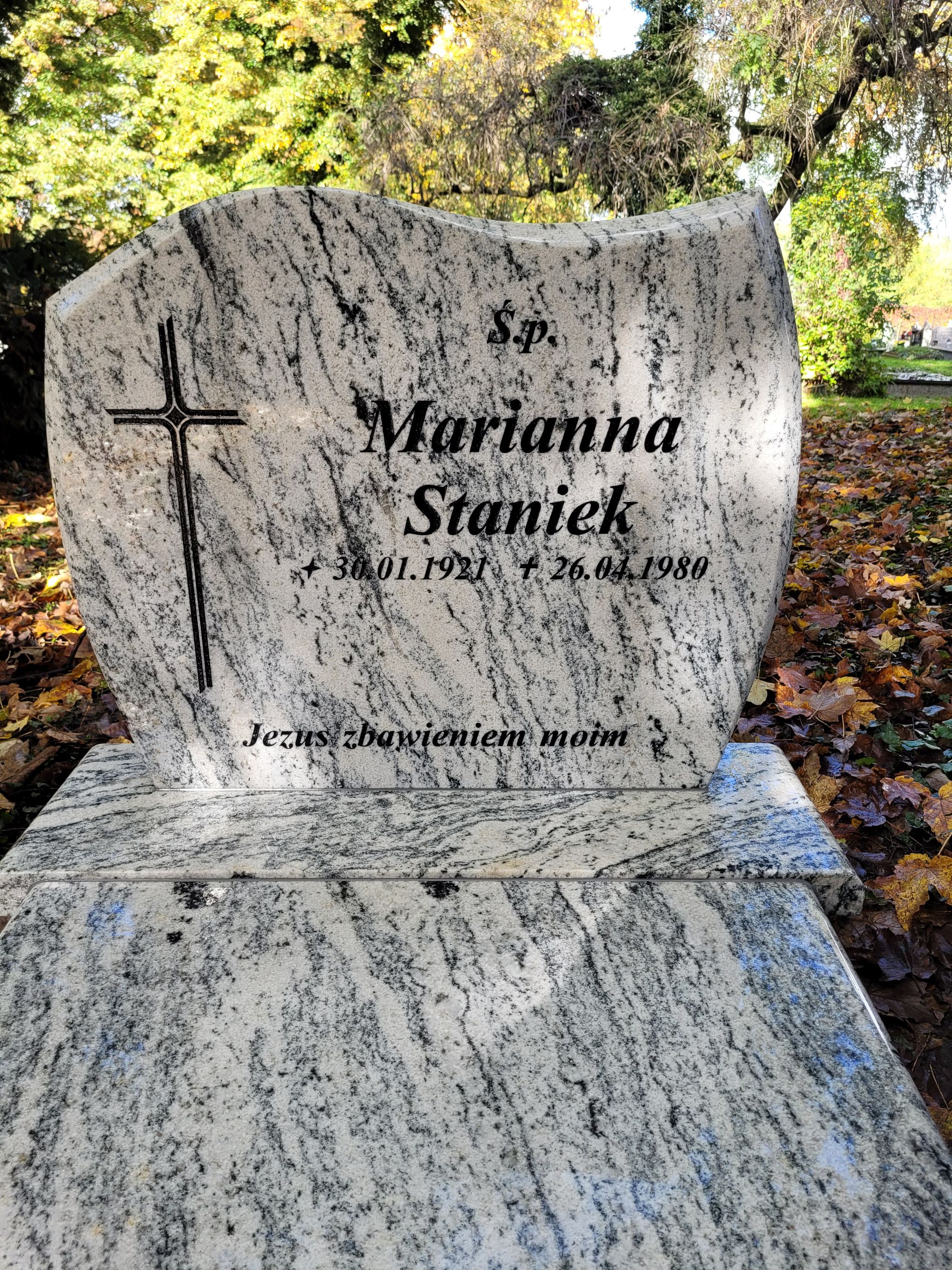 Marianna Staniek 1921 Bielsko-Biała ewangelickie - Grobonet - Wyszukiwarka osób pochowanych