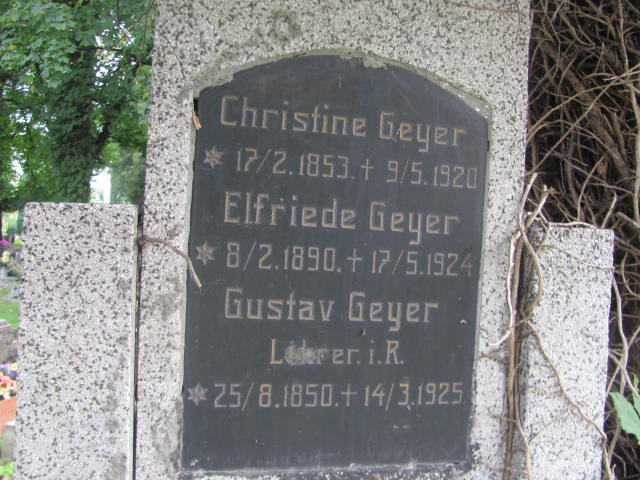 Gustav Geyer 1850 Bielsko-Biała ewangelickie - Grobonet - Wyszukiwarka osób pochowanych